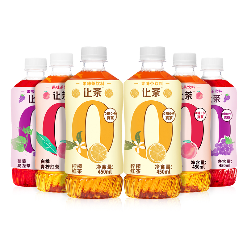 【券后价:17元】 【让茶】无糖红茶饮料450ml*6瓶