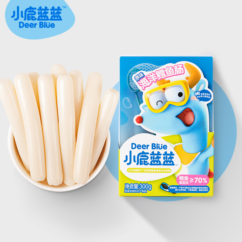 【券后价:29.9元】 小鹿蓝蓝儿童鳕鱼肠300g×1盒 - 天猫超市