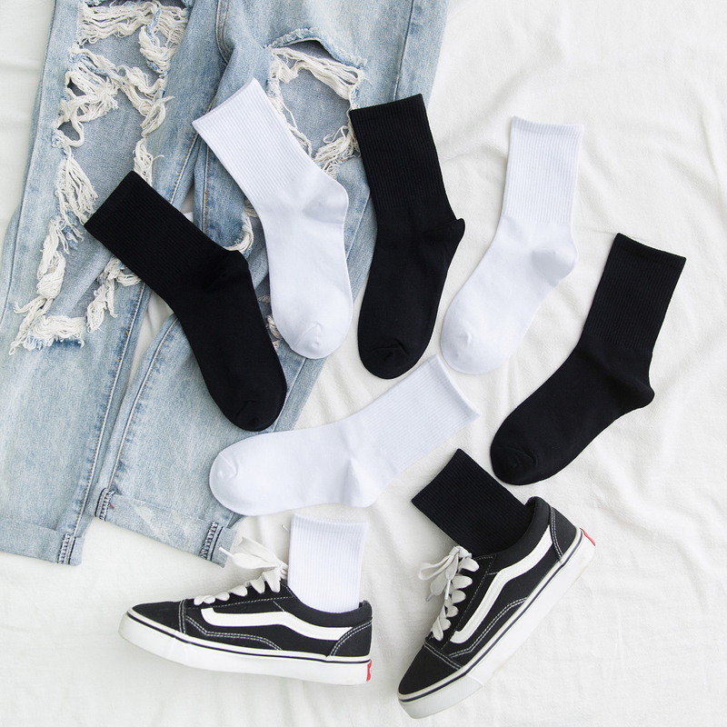 【券后价:12.12元】 可签到！5双秋冬中长款百搭纯棉中筒袜 - 麻叶潮品 stylish socks