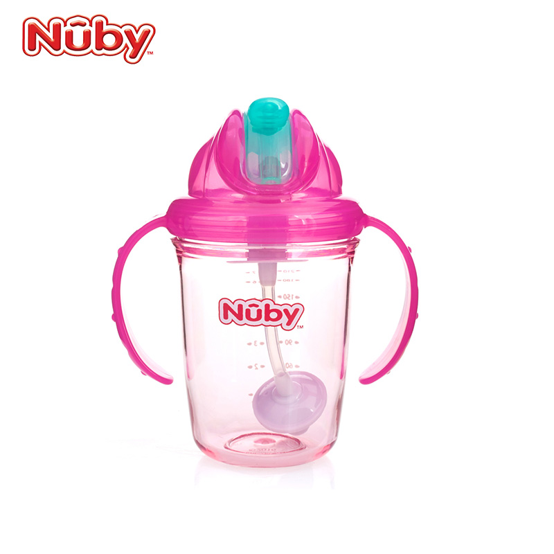 【券后价:19元】 Nuby婴儿学饮杯防呛防漏带吸管杯 - nuby努比挚语专卖店