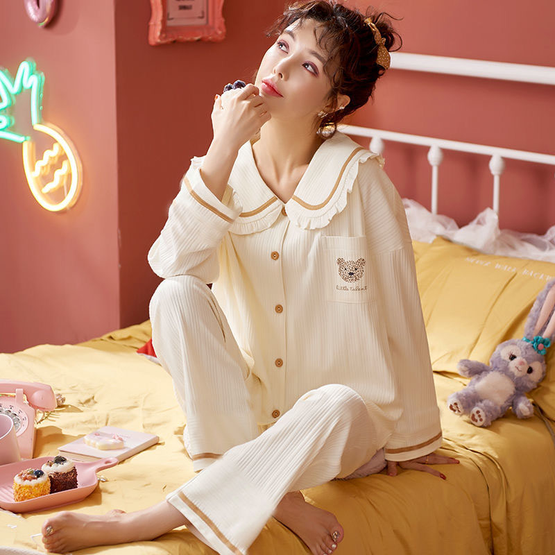 【券后价:49元】 韩版睡衣女春秋季ins甜美可爱家居服套装 - 纯小美旗舰店