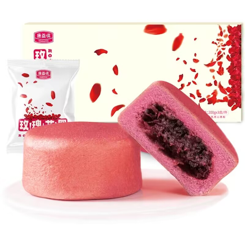 【券后价:14.9元】 600g【康益味】早餐零食玫瑰花圆面包 - 康益味旗舰店