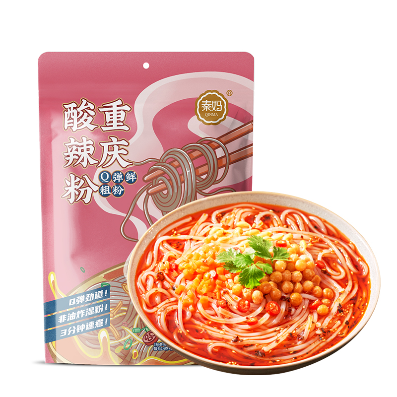 【券后价:5.9元】 签到！酸辣粉293g面馆鲜粗粉夜宵速食 - 秦妈秦小二专卖店