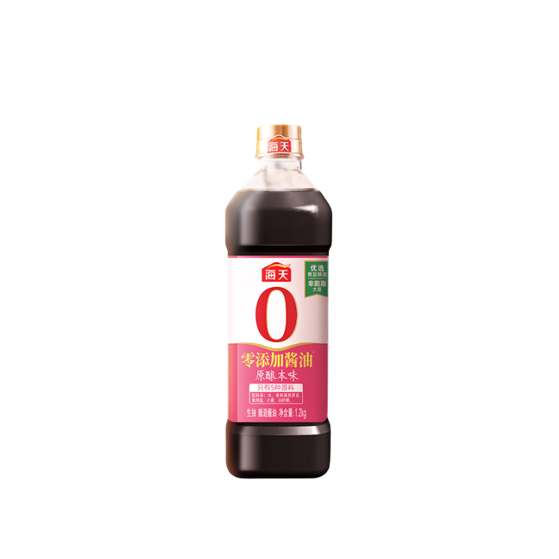 【券后价:5.4元】 百亿到手5.4元！海天零添加酱油1.2kg