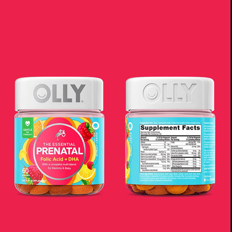 【券后价:189元】 【OLLY】叶酸孕妇专用女性软糖60粒DHA - olly海外旗舰店