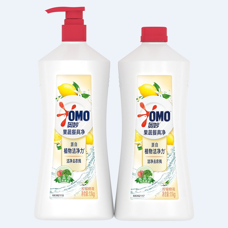 【券后价:23.9元】 奥妙洗洁精柠檬1.1kg*2 - 联合利华家清旗舰店
