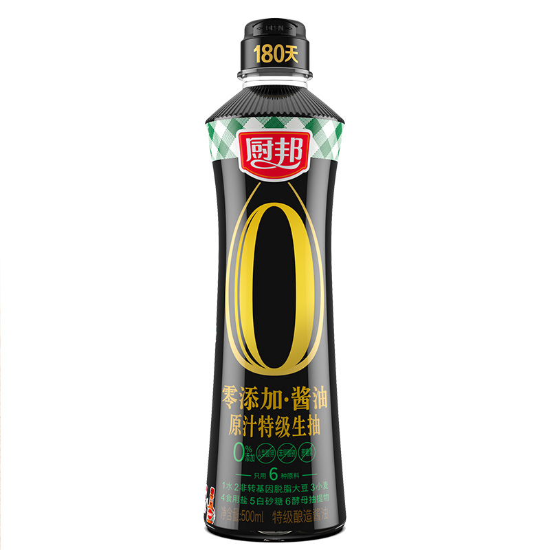 【券后价:8.9元】 【厨邦】酱油零添加原汁生抽500ml特级调味 - 天猫超市