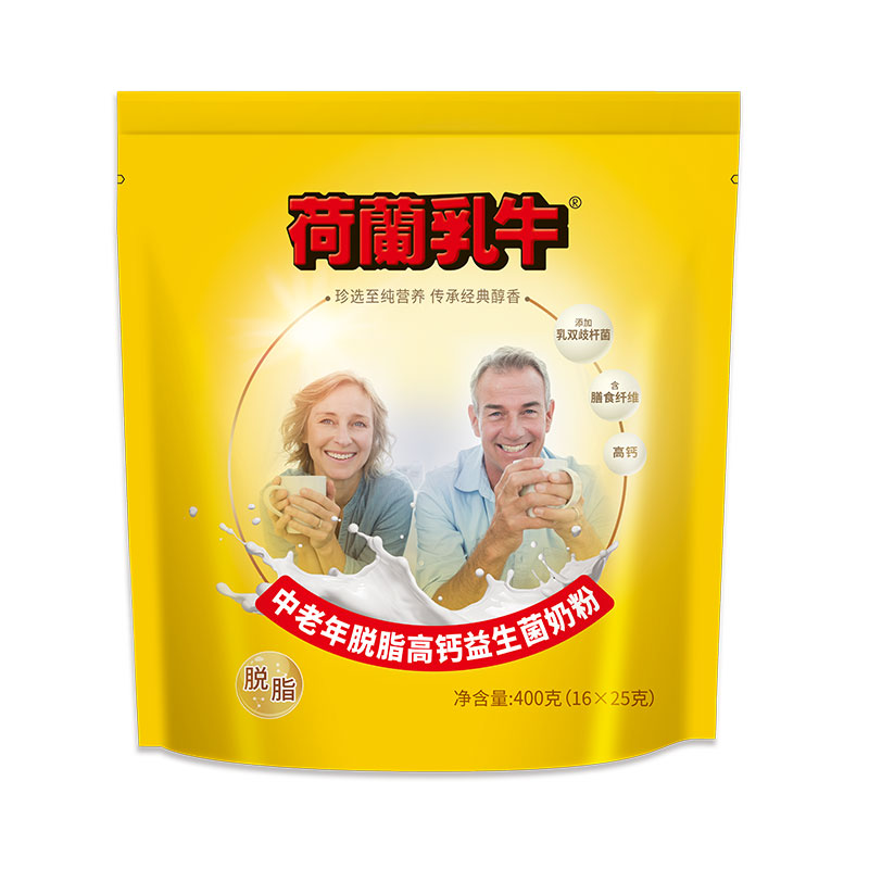 【券后价:9.9元】 荷兰乳牛脱脂高钙益生菌奶粉400g袋 - 荷兰乳牛旗舰店
