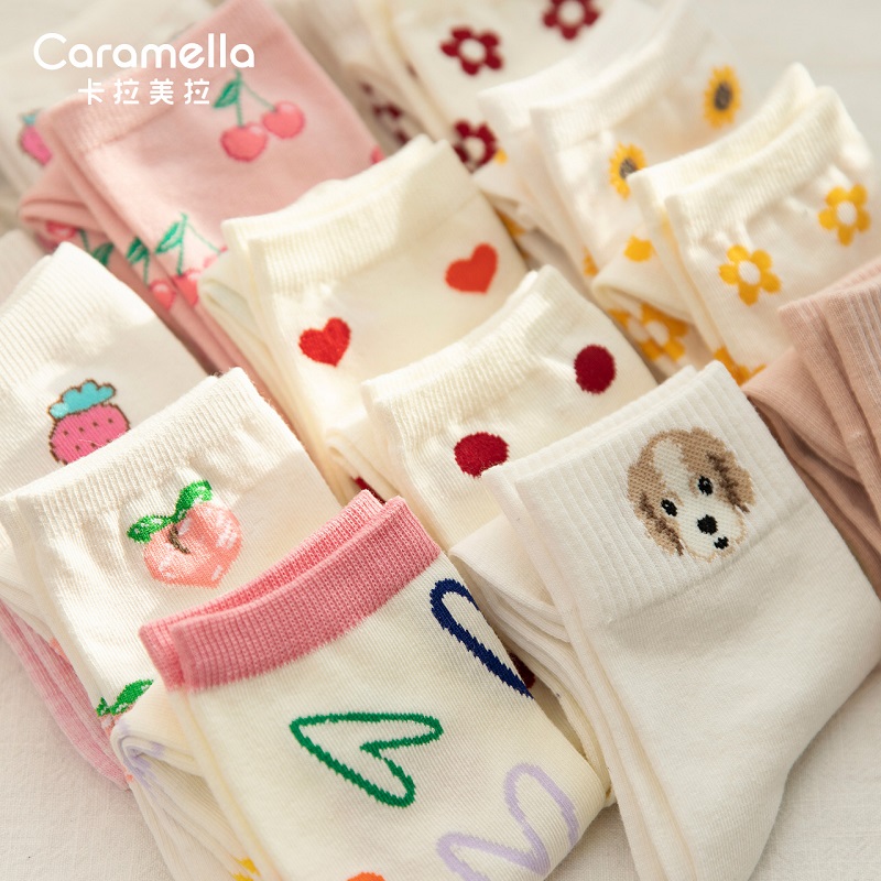 【券后价:7.9元】 caramella秋冬女士中筒袜
