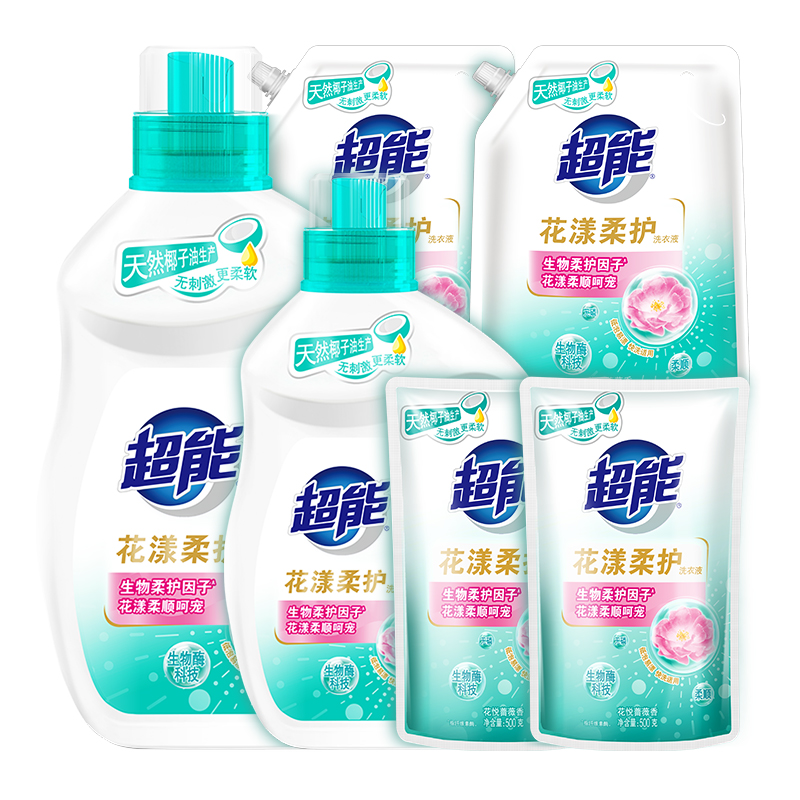 【券后价:44.9元】 【超能品牌】花漾柔护洗衣液共12斤 - 天猫超市