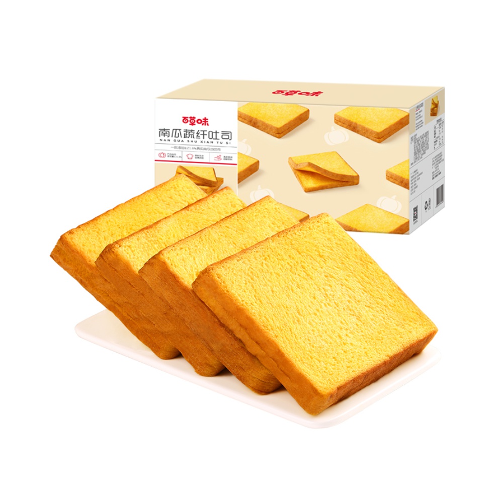 【券后价:14.9元】 百草味南瓜蔬纤吐司500g - 天猫超市