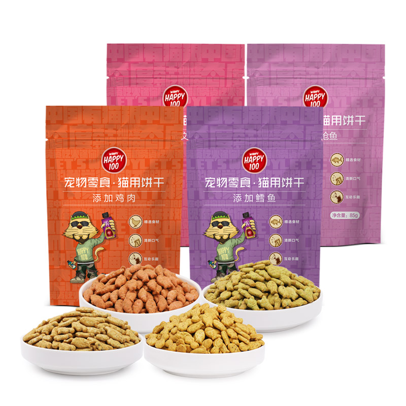 【券后价:9.9元】 顽皮宠物猫咪零食小鱼饼干85g*4袋 - wanpy顽皮密心专卖店
