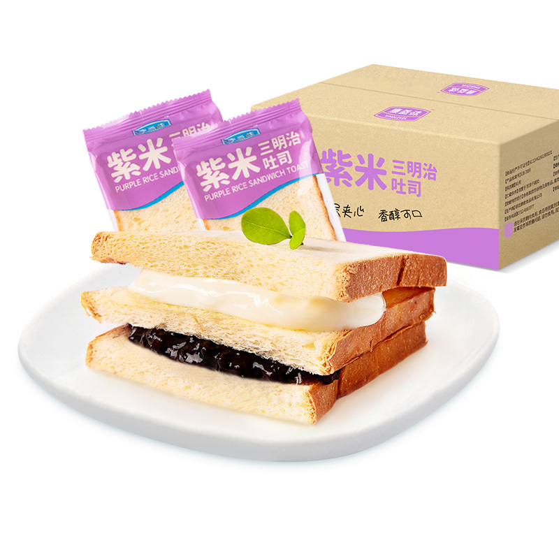 【券后价:7.5元】 【康益味】紫米奶酪夹心吐司面包420g - 康益味旗舰店