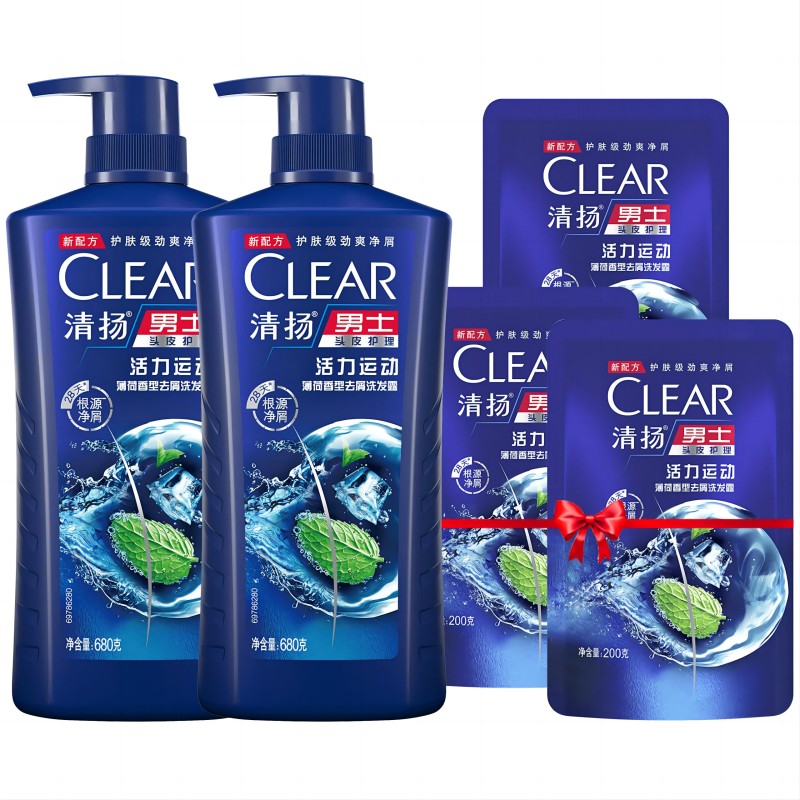 【券后价:69.9元】 清扬洗发水680g*2+200g*3 - 联合利华官方旗舰店