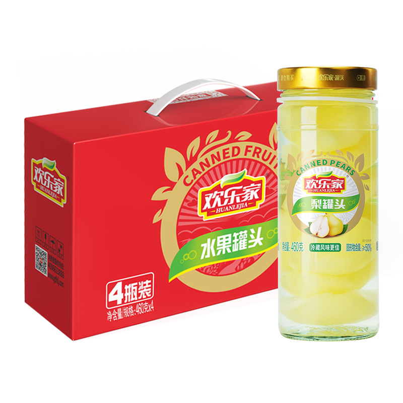 【券后价:22元】 欢乐家糖水雪梨罐头460g*4罐 - 天猫超市