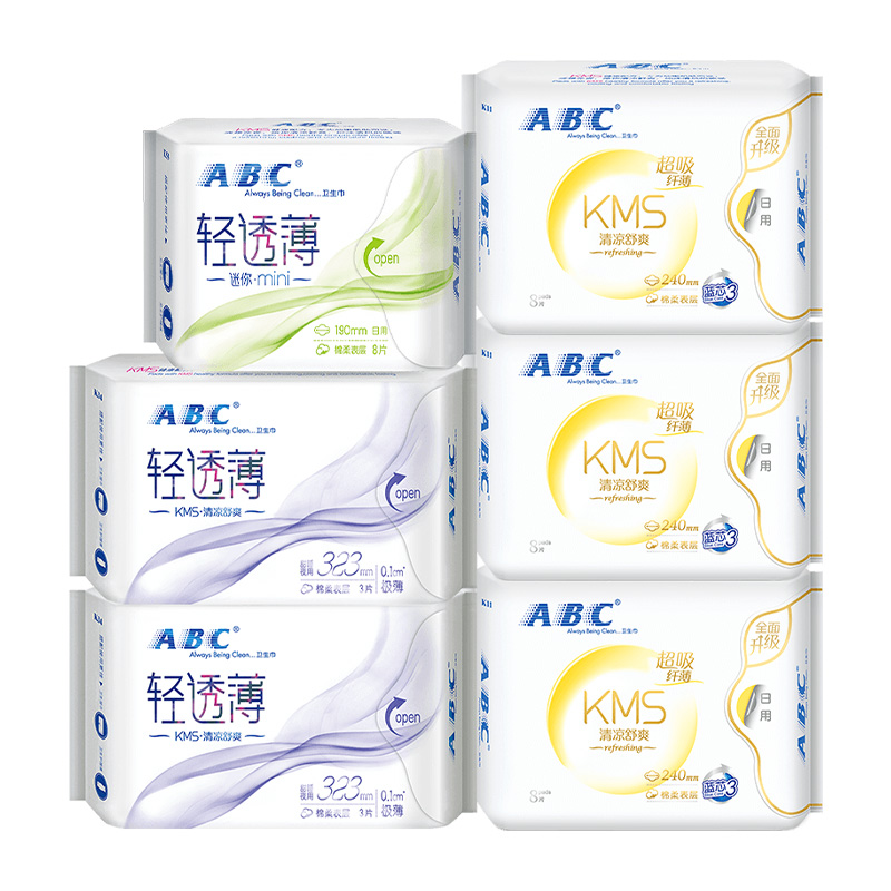 【券后价:33.9元】 【ABC】卫生巾日夜用组合6包 - 天猫超市