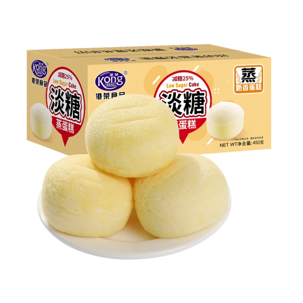 【券后价:22.9元】 港荣淡糖蒸蛋糕450g整箱面包 - 天猫超市