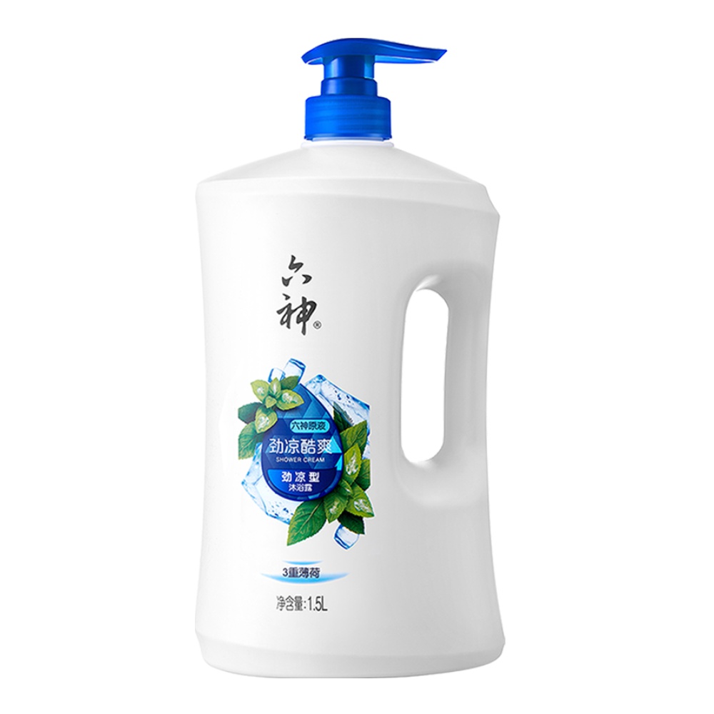 【券后价:34.9元】 【六神】3重薄荷滋润舒适家庭装沐浴露1.5L - 天猫超市