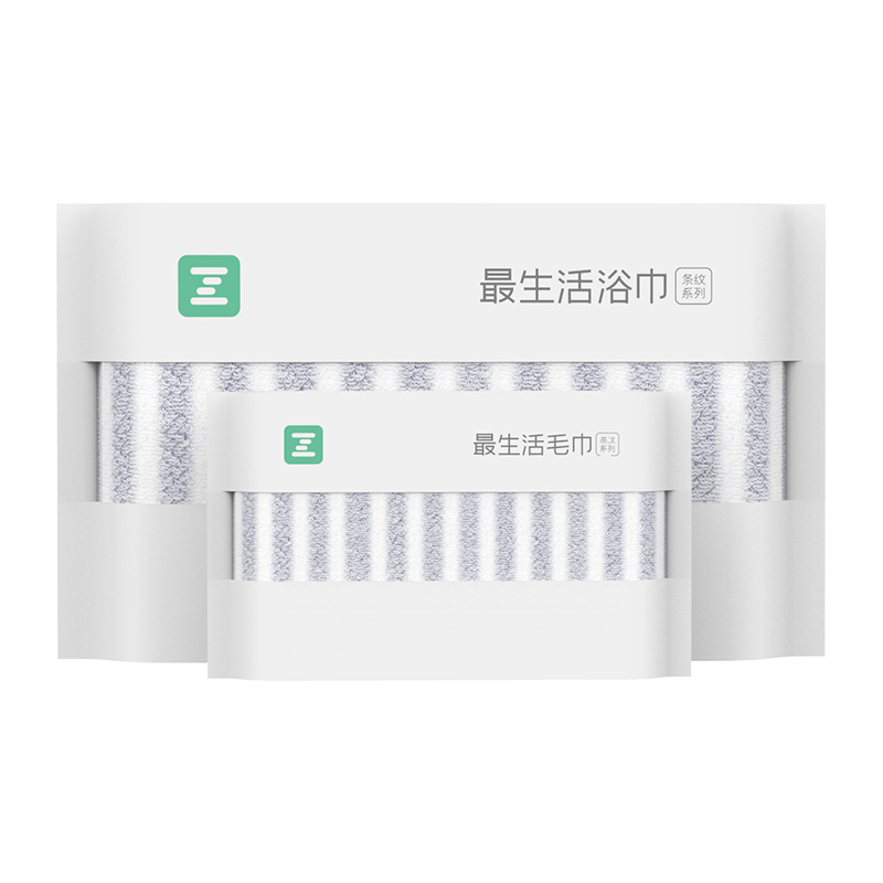【券后价:159元】 最生活条纹毛巾浴巾两件套装 - 最生活品牌企业店