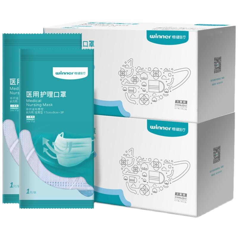【券后价:16元】 拍2件！独立包装医用护理灭菌级口罩100个 - 稳健旗舰店