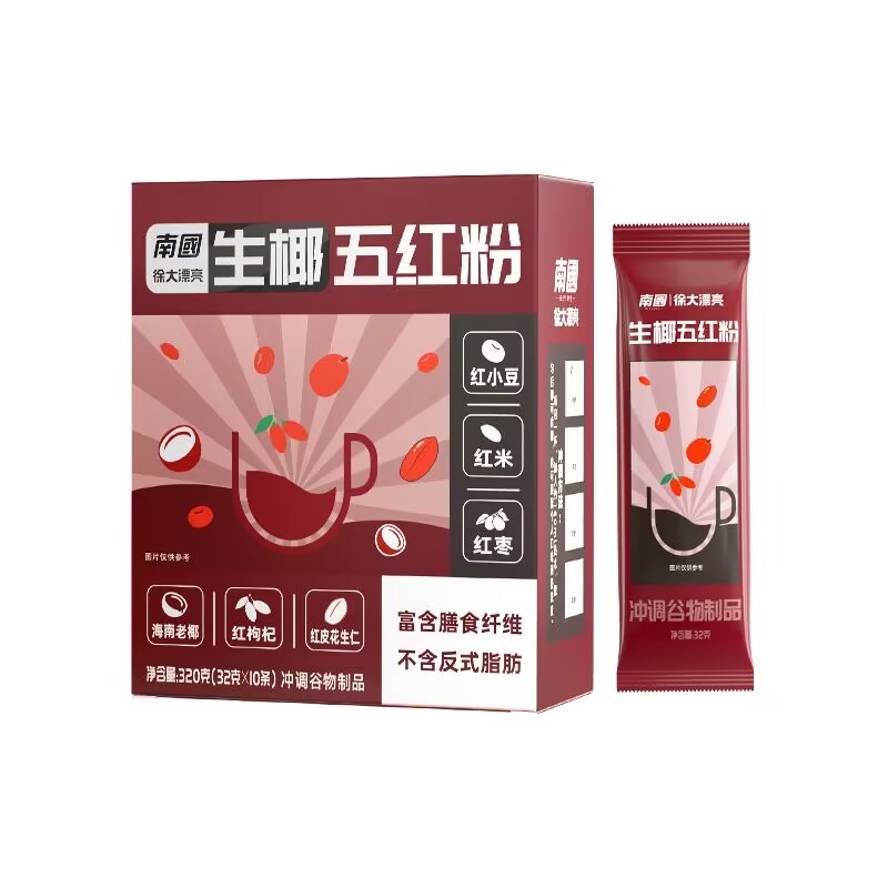 【券后价:29.9元】 【到手8.35元】南国海南特产生椰五红粉320g - 天猫超市