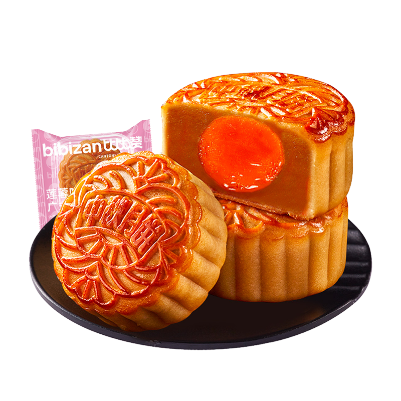 【券后价:1.99元】 比比赞广式蛋黄红豆月饼45g*2枚