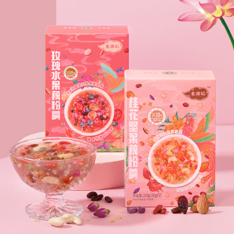 【券后价:29.9元】 【2盒】老金磨方玫瑰桂花藕粉420g - 老金磨方官方自营店