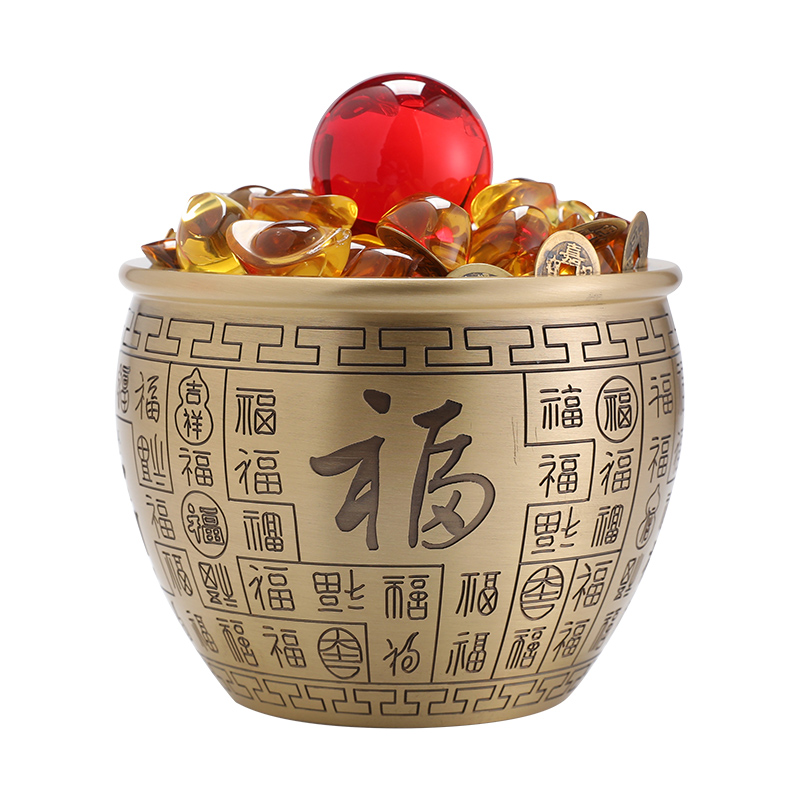 【券后价:9.8元】 降价了！百福纯黄铜米缸聚宝盆 - 知礼庭旗舰店
