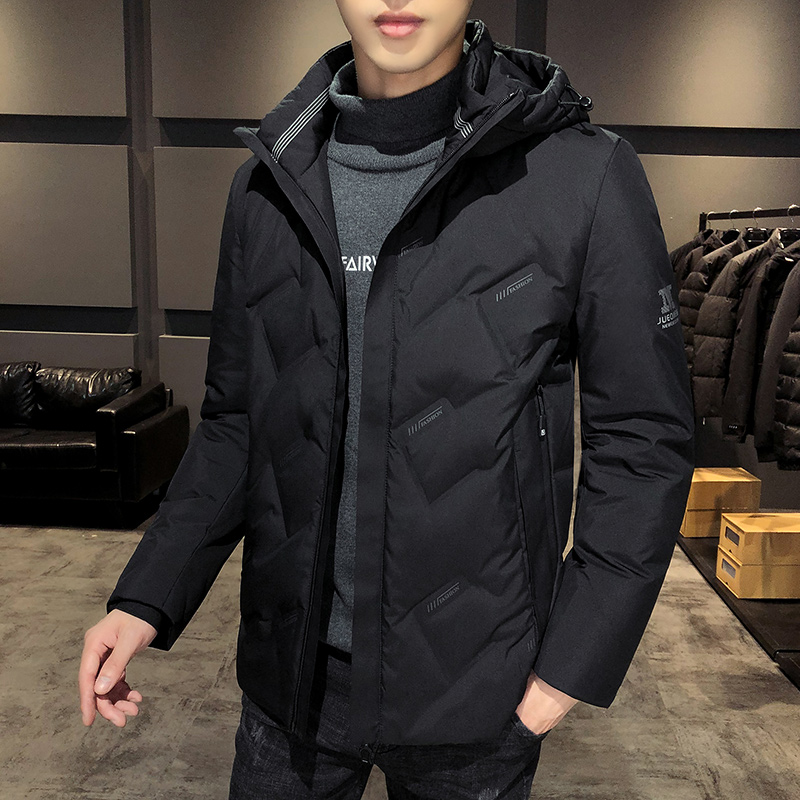 【券后价:189元】 休闲羽绒服白鸭绒男加厚保暖短款连帽羽绒服 - SXRT旗舰店