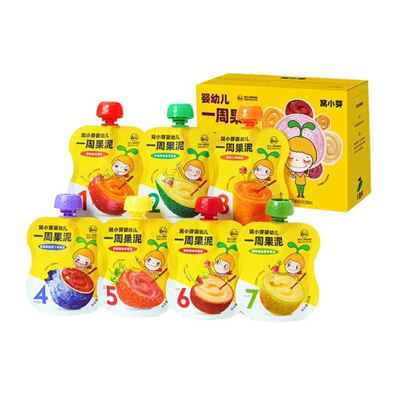 【券后价:49元】 绝对值！窝小芽婴幼儿营养果泥辅食80g*7袋 - 天猫超市