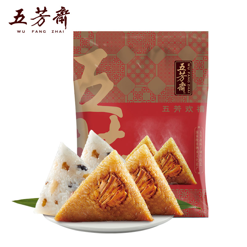 【券后价:9.9元】 【五芳斋】2味肉粽4只装