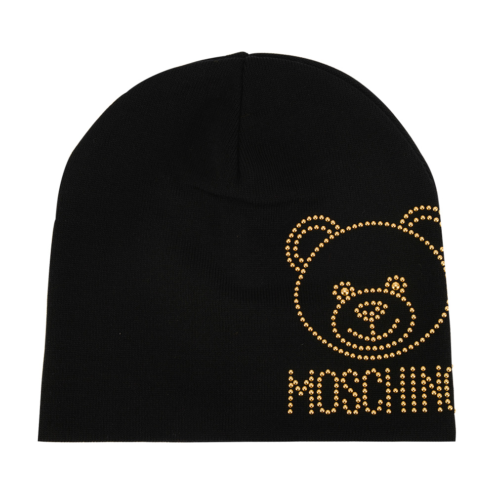 【券后价:173.6元】 moschino/莫斯奇诺黑色小熊羊毛帽子 - 天猫国际自营进口超市