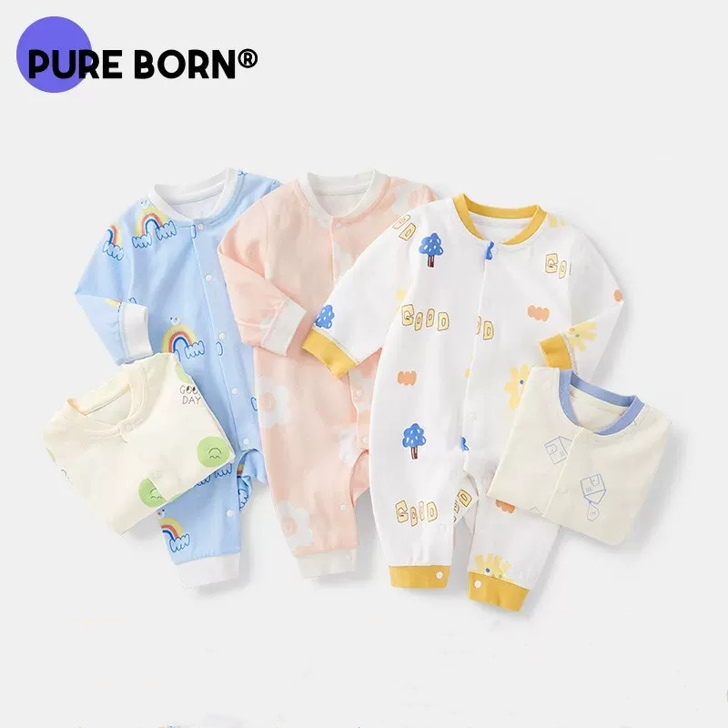 【券后价:59元】 博睿恩男女宝宝纯棉无骨印花爬爬服 - pureborn博睿恩旗舰店