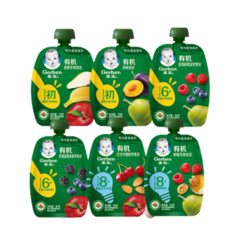 【券后价:75.45元】 【嘉宝】有机果泥宝宝辅食果泥70g*6 - gerber嘉宝旗舰店