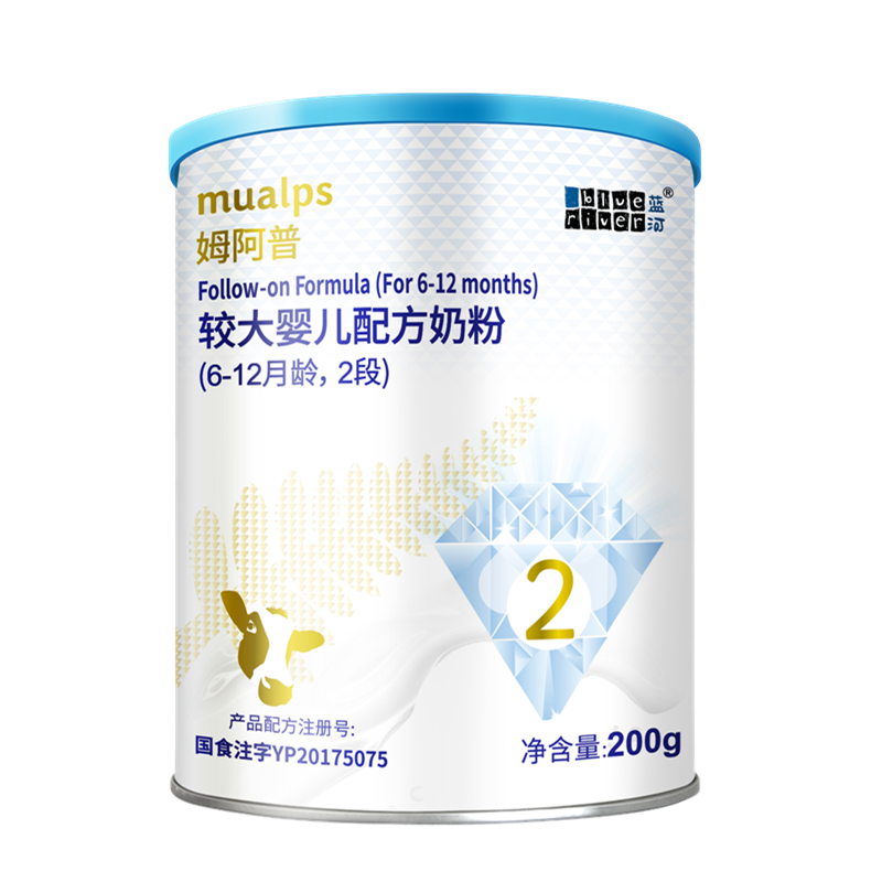 【券后价:34.9元】 蓝河姆阿普婴儿配方牛奶粉2段200g单罐装 - blueriver蓝河母婴旗舰店