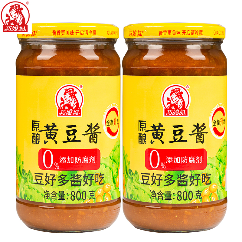 【券后价:15.9元】 巧媳妇黄豆酱豆瓣酱800g*2瓶超大瓶大酱炸酱 - 巧媳妇食品旗舰店