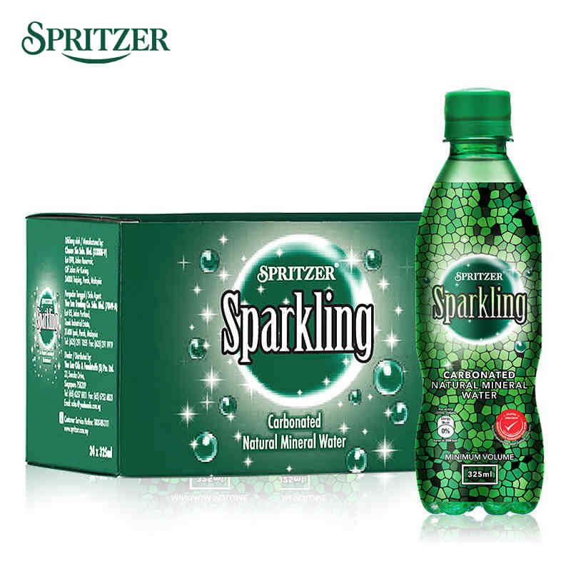 【券后价:9.99元】 事必胜0糖sparkling气泡水325ml*24瓶整箱 - spritzer事必胜旗舰店