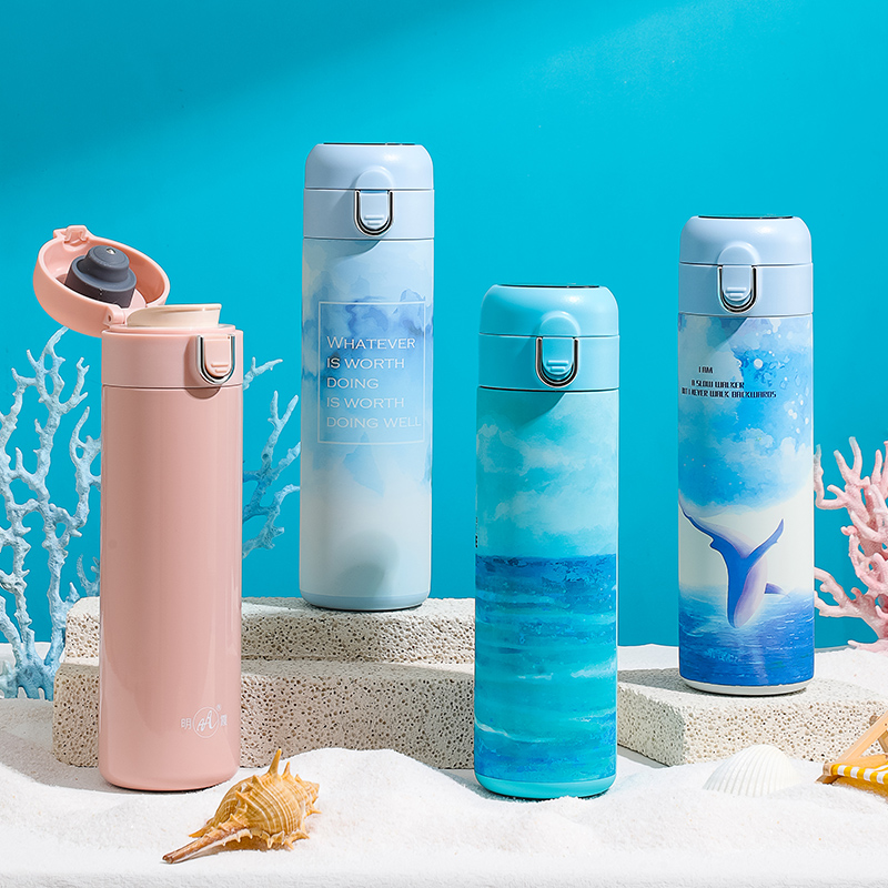 【券后价:17.9元】 【明霞】智能弹跳显温保温杯450ml - 明霞木不子专卖店