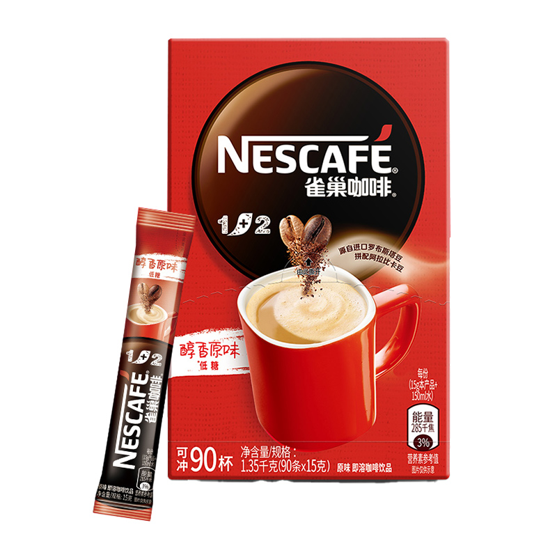 【券后价:91元】 雀巢咖啡1+2醇香原味15g*180条 - 天猫超市