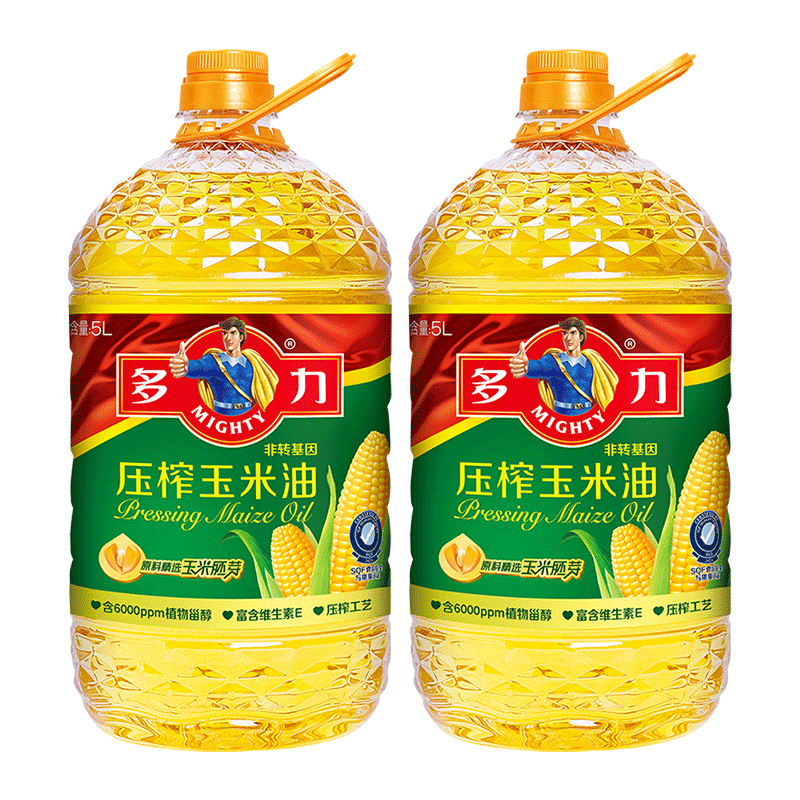 【券后价:174.8元】 多力非转基因压榨玉米油5L*2 - 天猫超市