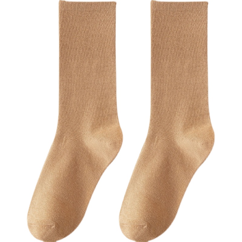 【券后价:12.12元】 可签到！咖色中筒袜子女纯棉长筒袜 - 麻叶潮品 stylish socks