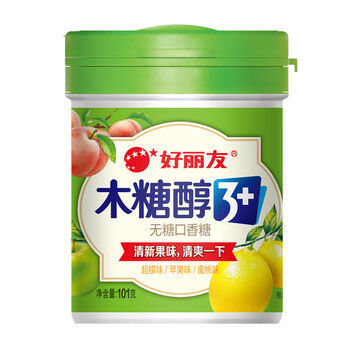 【京东】Orion 好丽友 休闲 无糖 木糖醇粒粒出口香糖檬萌C101g/瓶（新老包装交替发货）