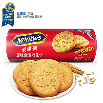 【京喜】麦维他 原味全麦粗粮酥性消化饼干 400g*10件 53.75元（5.37元/件）