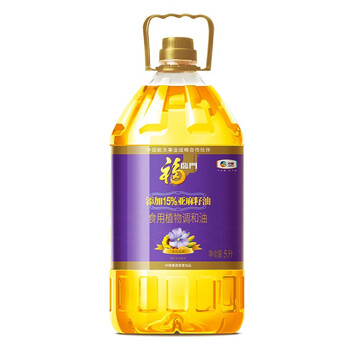 【京东】福临门 食用油 非转基因 亚麻籽葵花籽玉米植物调和油5L 中粮出品  添加15%亚麻籽油