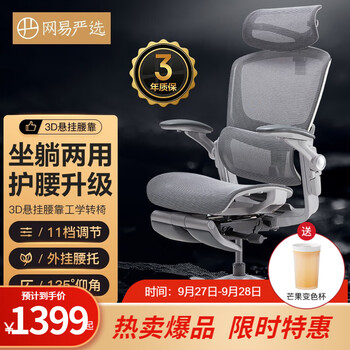 网易严选 [emoji=C2A0]3D悬挂腰靠多功能人体工学转椅