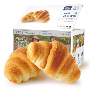 【自营】三只松鼠 牛奶可颂面包380g/箱