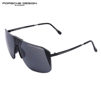 PORSCHE DESIGN保时捷太阳镜 男款时尚意大利产生物钢驾驶墨镜P8638 A 黑色镜架灰色镜片 66mm