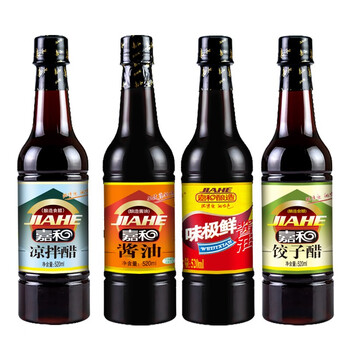 民谣凉拌醋+饺子醋+酱油+味极鲜520ml*4瓶