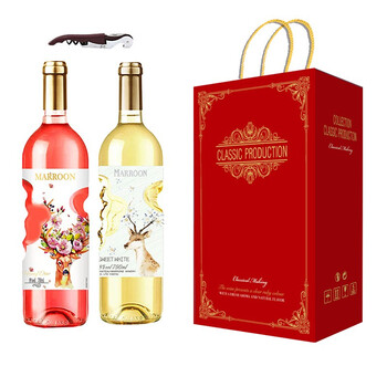 【JD配送】法兰骑士桃红750ml+甜白750ml礼盒装