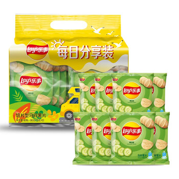 乐事Lay's 每日分享装薯片 黄瓜味 12克*8包